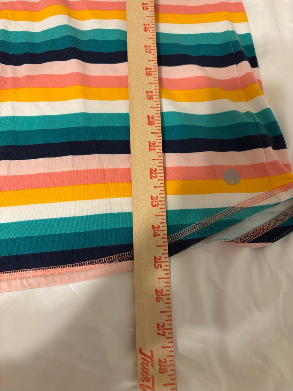T by Talbots Striped Criss Cross Back Tee Multicolor Cotton Modal Top L - Picture 5 of 8